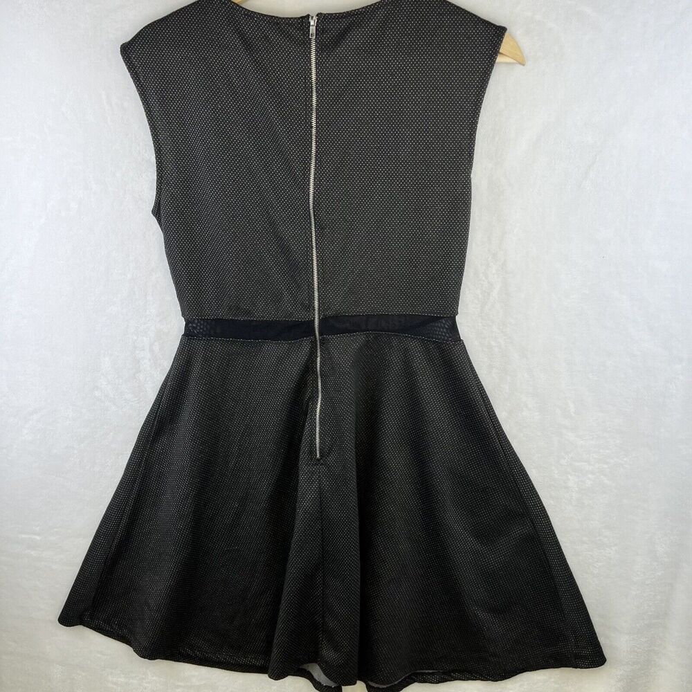 Gothbabe Gothic Women's Little Black Dress Fitted Sleeveless Black Polka Dot Med - Picture 5 of 10